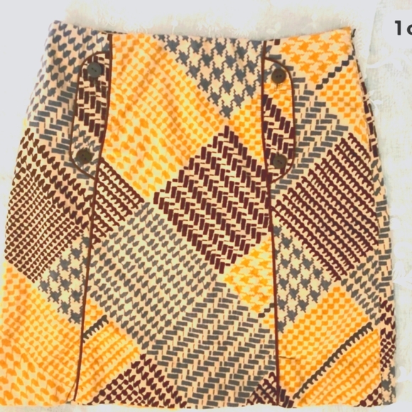 (M)🌟Host Pick🌟🔥ANTHROPOLOGIE🌟🔥Mavae Plaid Velvet Skirt W14.5"×L20" - Picture 7 of 14